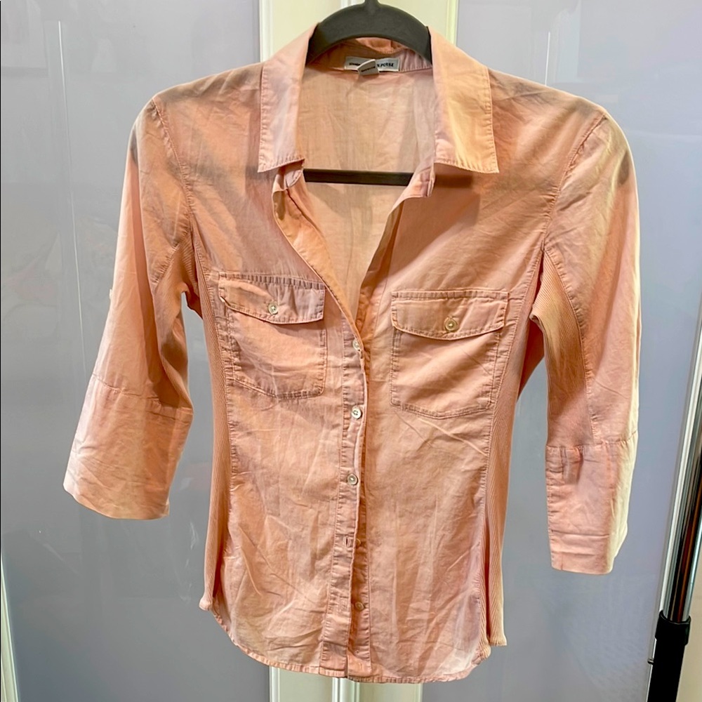 Women's Pink Button-Up Shirt